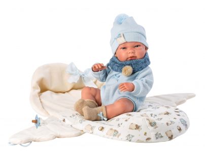 Llorens 73885 New Born chlapeček realistická panenka miminko s celovinylovým tělem 40 cm