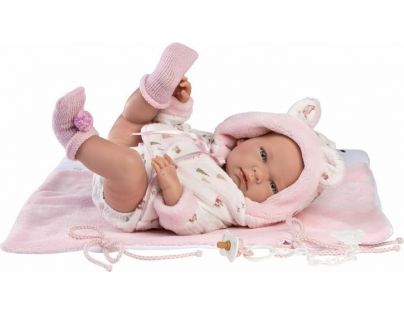 Llorens 73898 New born holčička realistická panenka miminko s celovinylovým tělem 40 cm
