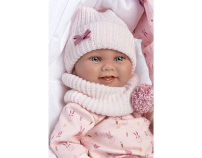 Llorens 73902 New born holčička realistická panenka miminko s celovinylovým tělem 40 cm