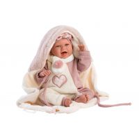 Llorens 74008 New Born realistická panenka miminko se zvuky a měkkým látkovým tělem 42 cm 2