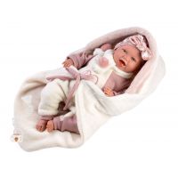 Llorens 74008 New Born realistická panenka miminko se zvuky a měkkým látkovým tělem 42 cm 3