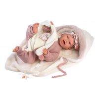 Llorens 74008 New Born realistická panenka miminko se zvuky a měkkým látkovým tělem 42 cm 4