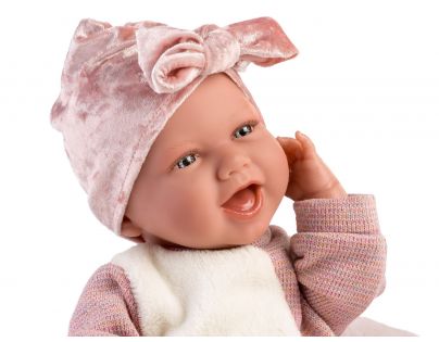 Llorens 74008 New Born realistická panenka miminko se zvuky a měkkým látkovým tělem 42 cm