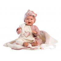Llorens 74008 New Born realistická panenka miminko se zvuky a měkkým látkovým tělem 42 cm