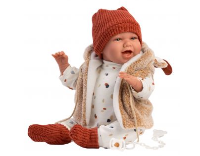 Llorens 74018 New Born realistická panenka miminko se zvuky a měkkým látkovým tělem 42 cm