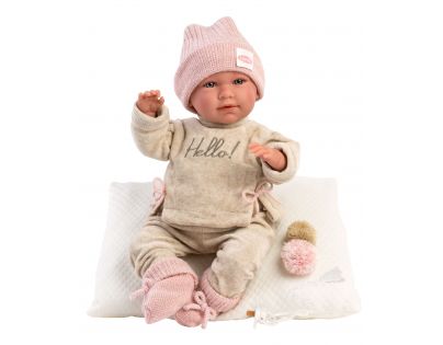Llorens 74020 New Born realistická panenka miminko se zvuky a měkkým látkovým tělem 42 cm