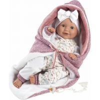 Llorens 74040 New born mrkací realistická panenka miminko se zvuky a měkkým látkovým tělem 42 cm