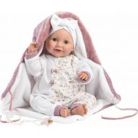 Llorens 74040 New born mrkací realistická panenka miminko se zvuky a měkkým látkovým tělem 42 cm 2