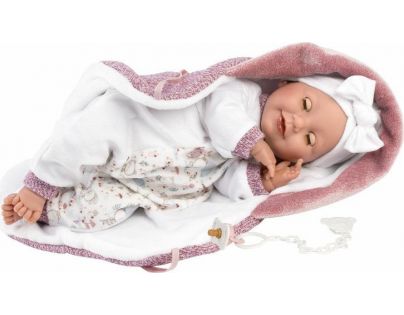 Llorens 74040 New born mrkací realistická panenka miminko se zvuky a měkkým látkovým tělem 42 cm