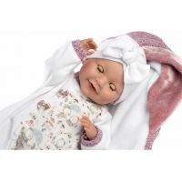 Llorens 74040 New born mrkací realistická panenka miminko se zvuky a měkkým látkovým tělem 42 cm 4