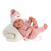Llorens 84330 New Born holčička realistická panenka miminko s celovinylovým tělem 43 cm 2