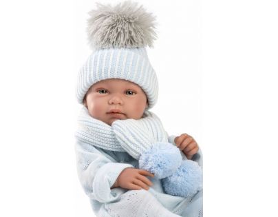 Llorens 84337 New born chlapeček realistická panenka miminko s celovinylovým tělem 43 cm