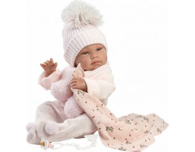 Llorens 84338 New born holčička realistická panenka miminko s celovinylovým tělem 43 cm