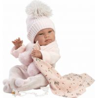 Llorens 84338 New born holčička realistická panenka miminko s celovinylovým tělem 43 cm 2
