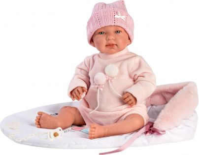 Llorens 84452 panenka miminko se zvuky a měkkým látkový tělem 44 cm
