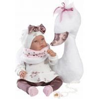 Llorens 84456 New born realistická panenka miminko se zvuky a měkkým látkovým tělem 44 cm 2