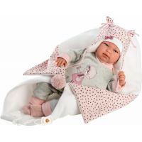 Llorens New Born Realistická panenka miminko se zvuky a měkkým látkovým tělem 44 cm