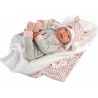 Llorens New Born Realistická panenka miminko se zvuky a měkkým látkovým tělem 44 cm 2