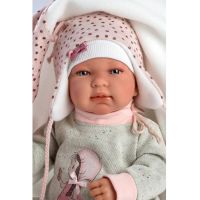 Llorens New Born Realistická panenka miminko se zvuky a měkkým látkovým tělem 44 cm 4