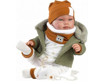 Llorens 84465 New born realistická panenka miminko se zvuky a měkkým látkovým tělem 44 cm