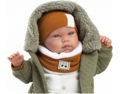 Llorens 84465 New born realistická panenka miminko se zvuky a měkkým látkovým tělem 44 cm