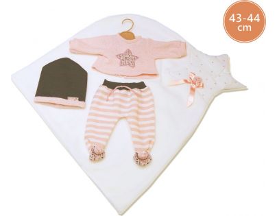 Llorens M843-26 Obleček pro panenku miminko New born velikosti 43-44 cm