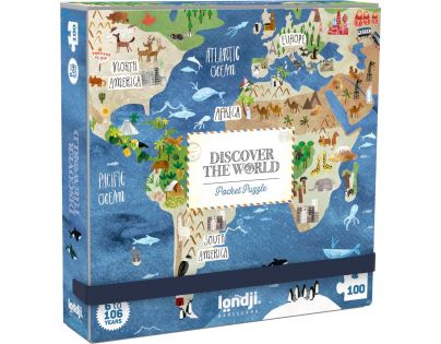 Londji Puzzle kapesní Kolem světa 100 dílků