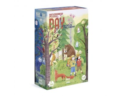 Londji Puzzle oboustranné Den a noc v lese 2 x 54 dílků