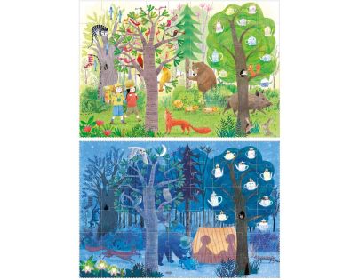 Londji Puzzle oboustranné Den a noc v lese 2 x 54 dílků