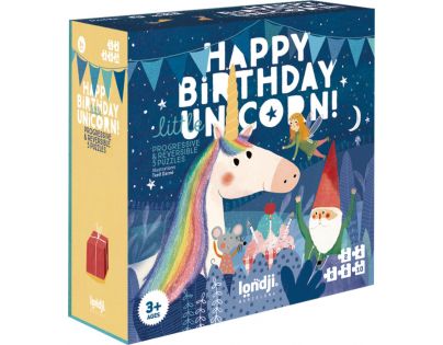 Londji Puzzle oboustranné Jednorožcovy narozeniny 30 dílků