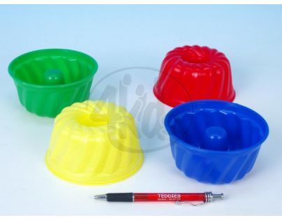 Bábovka kulatá plast 12x7cm 4 barvy