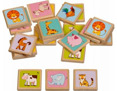 Lucy & Leo Dřevěné dětské pexeso Zvířátka 24 kartiček