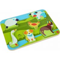 Lucy & Leo Dřevěné vkládací puzzle Zvířátka na farmě 7 dílů 5