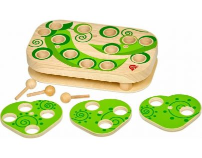 Lucy & Leo Dřevěná motorická stolní hra s magnety Chytání housenek
