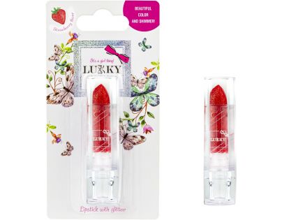 Lukky Rtěnka se třpytkami červená