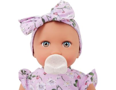 LullaBaby Panenka 35 cm v overalu s čelenkou Floral Lila