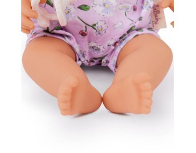 LullaBaby Panenka 35 cm v overalu s čelenkou Floral Lila