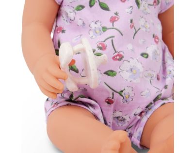 LullaBaby Panenka 35 cm v overalu s čelenkou Floral Lila