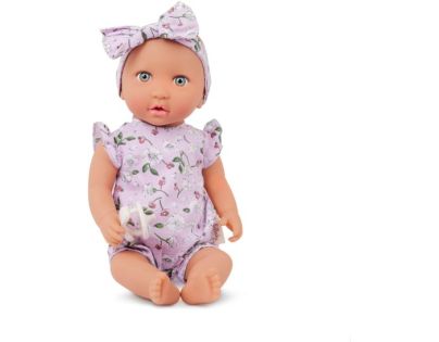 LullaBaby Panenka 35 cm v overalu s čelenkou Floral Lila