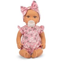 LullaBaby Panenka 35 cm v overalu s čelenkou Floral Pink 2