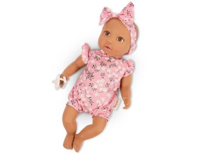 LullaBaby Panenka 35 cm v overalu s čelenkou Floral Pink
