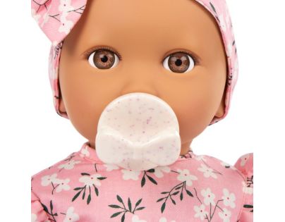 LullaBaby Panenka 35 cm v overalu s čelenkou Floral Pink