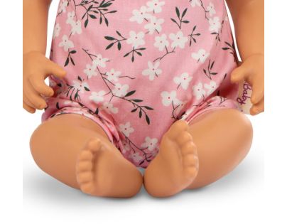 LullaBaby Panenka 35 cm v overalu s čelenkou Floral Pink