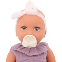 LullaBaby Panenka 35 cm v overalu s čelenkou Lila 5