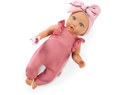 LullaBaby Panenka 35 cm v overalu s čelenkou Pink II