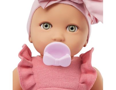 LullaBaby Panenka 35 cm v overalu s čelenkou Pink II