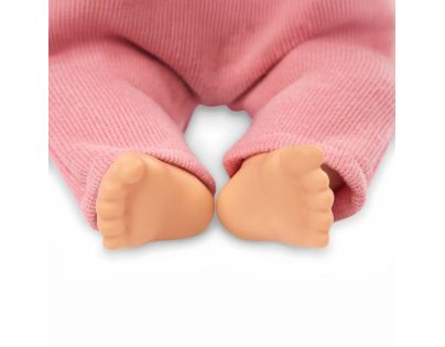 LullaBaby Panenka 35 cm v overalu s čelenkou Pink II