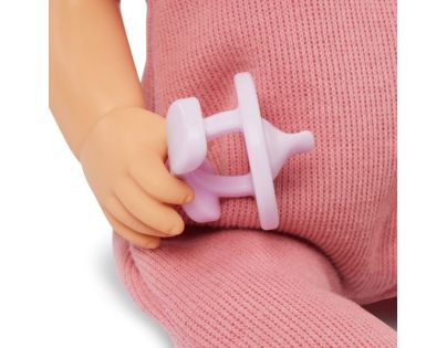 LullaBaby Panenka 35 cm v overalu s čelenkou Pink II