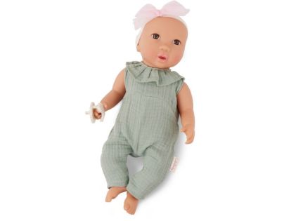 LullaBaby Panenka 35 cm v overalu s čelenkou