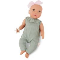 LullaBaby Panenka 35 cm v overalu s čelenkou 4